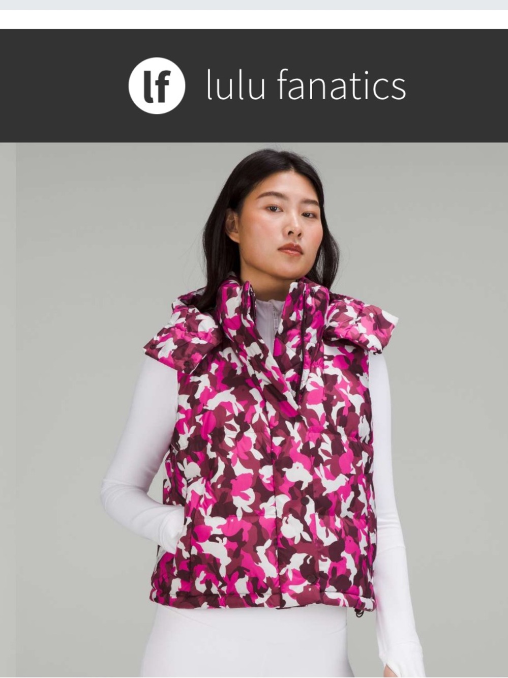 NWT Lululemon New Year Wunder Puff Vest Sz 4 Rabbit All Over Print Sonic Pink